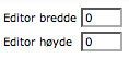 Editor bredde/høyde
